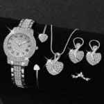 6PCS Luxury Rhinestone Women Watches Jewelry Set Fashion